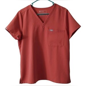 Figs Technical Catarina Terracotta Scrub Top L